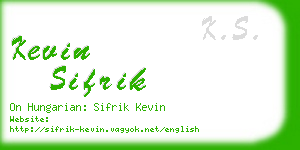 kevin sifrik business card